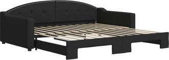 vidaXL Sof&aacute; Cama Nido Tela Negro 100x200 Cm Vidaxl