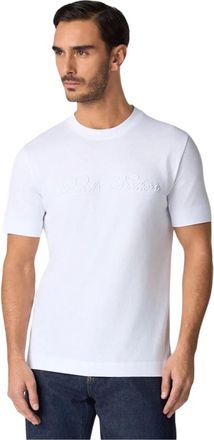 Brooks Brothers Logo katoenen T-shirt - Heren - T-shirts - Wit - L - Katoen - Tops