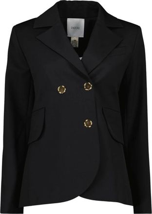 Patou Zwarte Wollen Blazer met Riem - Dames - Blazers - Zwart - S - Wol - Jassen
