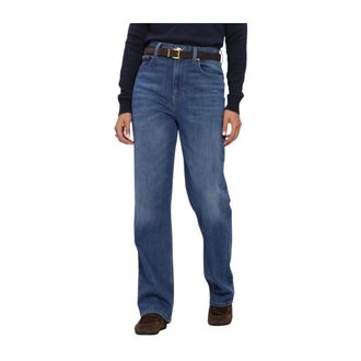 Tommy Jeans Jeans, Dames, Blauw, W25 L32, Katoen, Layla High-Rise Straight Jeans