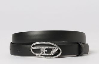 Diesel Cintura da bambino in pelle bovina con fibbia logo in vetro