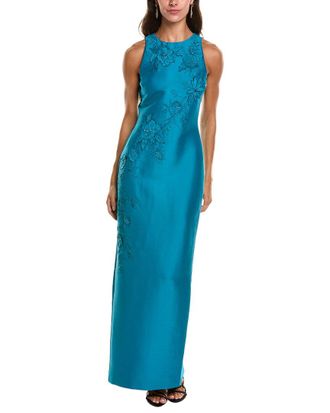 Badgley Mischka Beaded Applique Gown