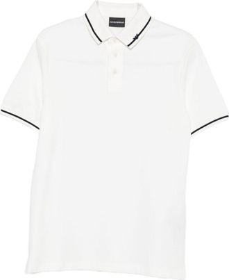 Emporio Armani White Short Sleeves Logo Polo
