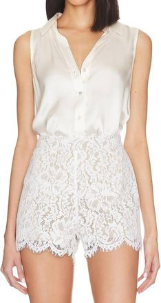 L'agence Emmy Sleeveless Silk Blouse In Ivory