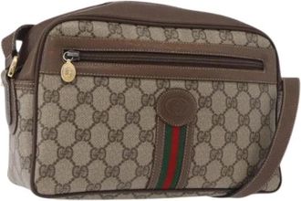 Gucci Pre-owned Vintage GG Canvas Schoudertas - Dames - Vintage Schoudertas - Beige - ONE Size - Leer - Vintage