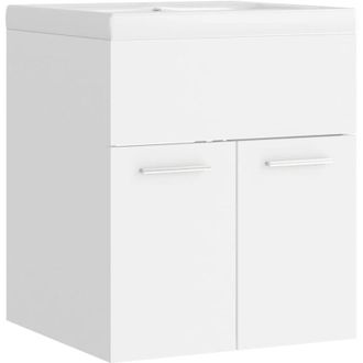 vidaXL Sink Cabinet with Built-in Basin White Engineered Wood vidaXL