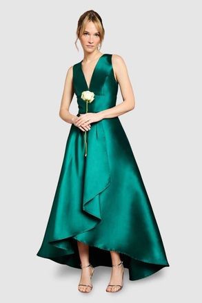 Coast Plunge Waterfall Maxi Dress in Emerald at Nordstrom, Size 10
