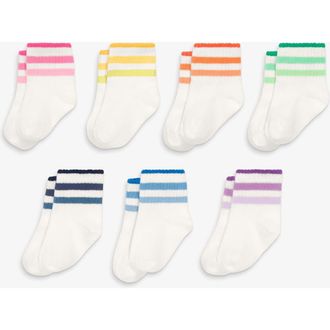 primary Baby Tonal Ringer Sock 7-Pack in Tonal Rainbow Mix at Nordstrom, Size 12-24M