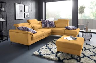 Sit&more Ecksofa »Percy L-Form« 15 cm Fusshöhe, Sitztiefenverstellung, wahlweise in 2 Fussfarben