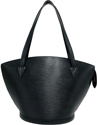 Louis Vuitton Black Leather Tote Bag (Pre-Owned)