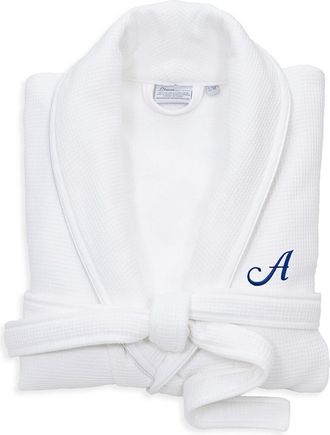 Linum Home Textiles Monogrammed Waffle Large/X-Large Terry Bathrobe, (A-Z)