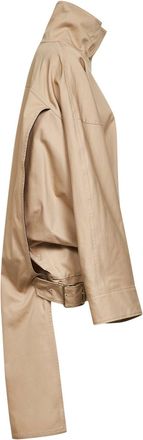 Darkpark Womens Bomber Jacket Beige Cotton Trench & Raincoats