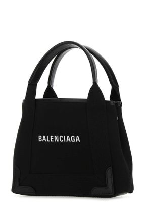 Balenciaga Womens Black Canvas Cabas Navy Xs Handbag 1000 T Cotton Borse A Mano Bag