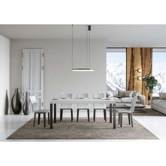 Itamoby Tavolo Everyday Allungabile Piano Bianco Frassino 90x180allungato 440 Telaio Antracite