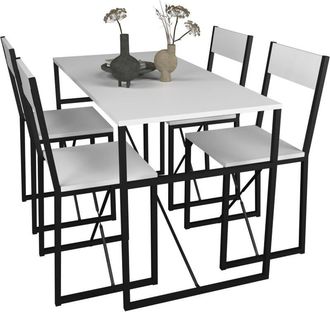 VCM 5 pz In Legno In Metallo Da Pranzo Gruppo Da Cucina Tavolo Da Pranzo Tavolo Da Pranzo Set Tavolo Gruppo Sedie da Tavolo Insasi l (Rovere di