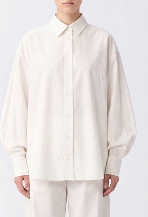 The Attico Camicia in cotone con maniche a palloncino e vestibilit&agrave; relaxed