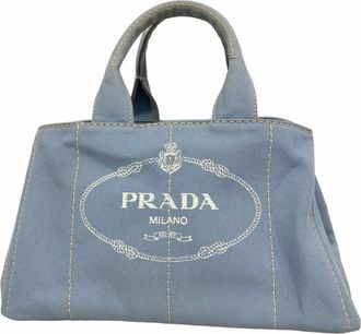 Prada Blue Canvas Tote Bag (Pre-Owned)