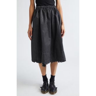 Comme Des Garçons Mixed Media Midi Skirt in Black at Nordstrom