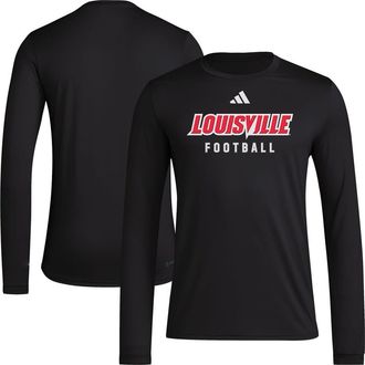 adidas Mens adidas Black Louisville Cardinals Locker Practice Football Pre-Game Long Sleeve T-Shirt at Nordstrom, Size Medium