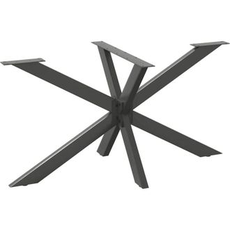 vidaXL Pata De Mesa De Comedor Forma Ara&ntilde;a Antracita 150x78x(72-73) Cm Acero Vidaxl