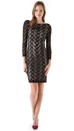 Alice & Olivia Alice + Olivia black lace detailed open back dress Size S
