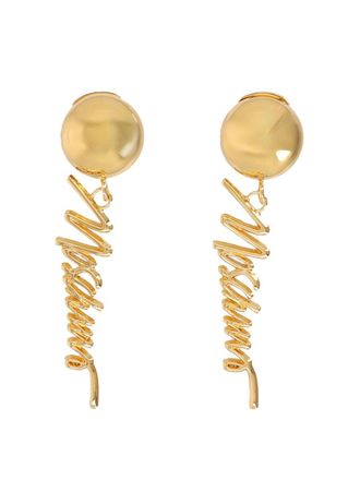 Moschino Script Logo Dangling Charm Earrings