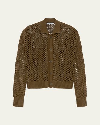 Max Mara Net Knit Collared Cardigan
