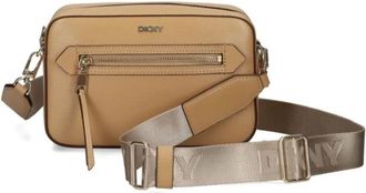 DKNY Dkny, Tassen, Dames, Bruin, ONE Size, Leer, Leren Camera Schoudertas