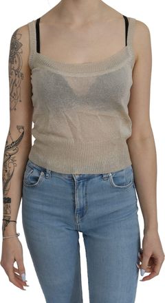 Byblos Sleeveless Spaghetti Strap Tank See Through Womens Top