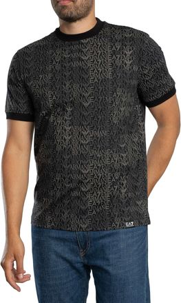 Emporio Armani Normale Merkprint T-Shirt, Zwart