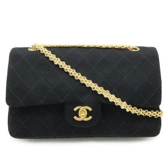 Chanel Pre-owned Matelasse 25 Cotton Jersey Chain Shoulder Bag - Dames - Pre-owned - Zwart - Maat: ONE Size Jersey
