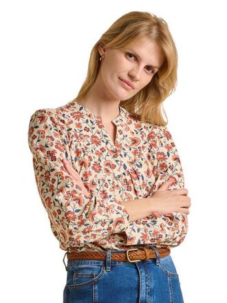 Brakeburn Lindsay Long Sleeve V-Neck Shirt in Cream at Nordstrom, Size 10