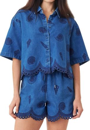 Habitual Seashell Short Sleeve Shirt In Blue