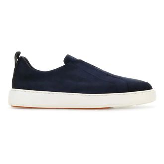 Santoni Sneakers, male, Blue, Size: 10 1/2 US Victory Slip-On Sneakers