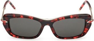 Christian Louboutin 53mm Butterfly Sunglasses in Red Havana /Gold /Zeiss at Nordstrom