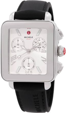 Michele Deco Sport Chronograph Quartz Silver Dial Ladies Watch MWW06K000071