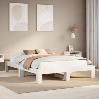 vidaXL Vidaxl - Estructura De Cama Sin Colch&oacute;n Madera De Pino Blanca 150x200 Cm