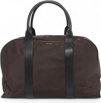 Kiton Leren Cabin Tas met Toprits - Heren - Handtassen - Bruin - ONE Size - Leer - Tassen