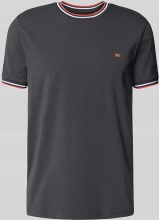 Christian Berg T-Shirt mit gerippten Abschlüssen in Anthrazit, Größe S