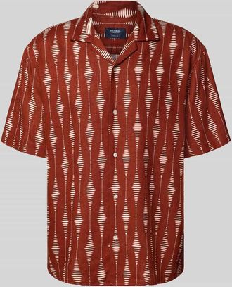 Mc Neal Freizeithemd aus Viskose-Leinen-Mix in Dunkelrot, Größe XXL