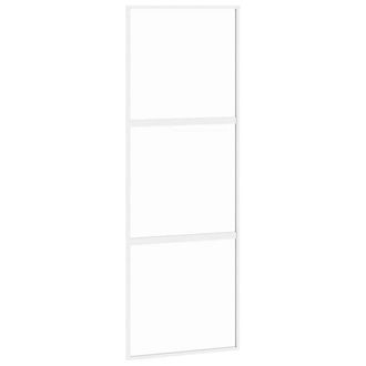 Berkfield Home Sliding Door White 76x205 cm Tempered Glass & Aluminium