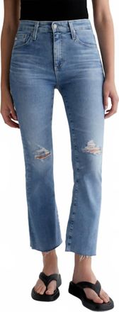 AG - Adriano Goldschmied Farrah Mid-Rise Bootcut Crop Jeans In 20 Years Undertow Destructed