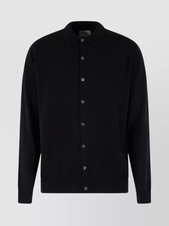 John Smedley merino wool long-sleeve polo cardigan