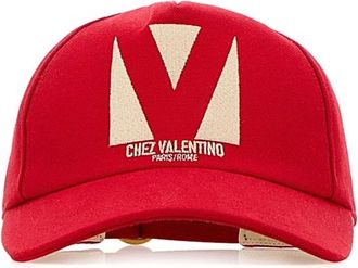 Valentino Garavani Chez Valentino Baseballpet - Dames - Petten - Rood - 58 CM - Katoen - Accessoires