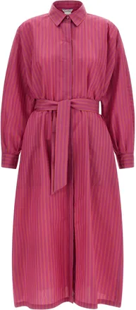 Max Mara Purple Cotton Long Womens Dress