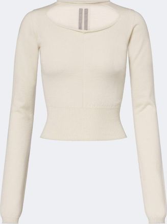 Rick Owens Pullover cropped Slashed in lana vergine