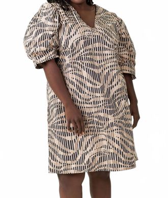 Marie Oliver Ola V-Neck Mini Dress - Plus In Sahara