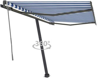 vidaXL Toldo De Pie Autom&aacute;tico Azul Y Blanco 350x250 Cm Vidaxl