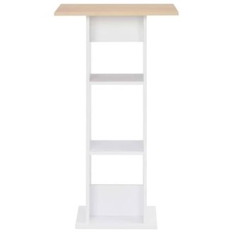 Berkfield Home Bar Table White & Sonoma Oak 60x60x110 cm | Size: 60 x 60 x 110 cm