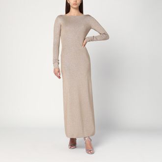 Pianoforte di Max Mara Beige dress in viscose and lurex yarn